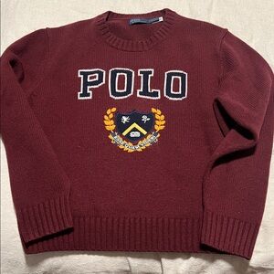 Polo by Ralph Lauren Burgundy Crewneck Sweater